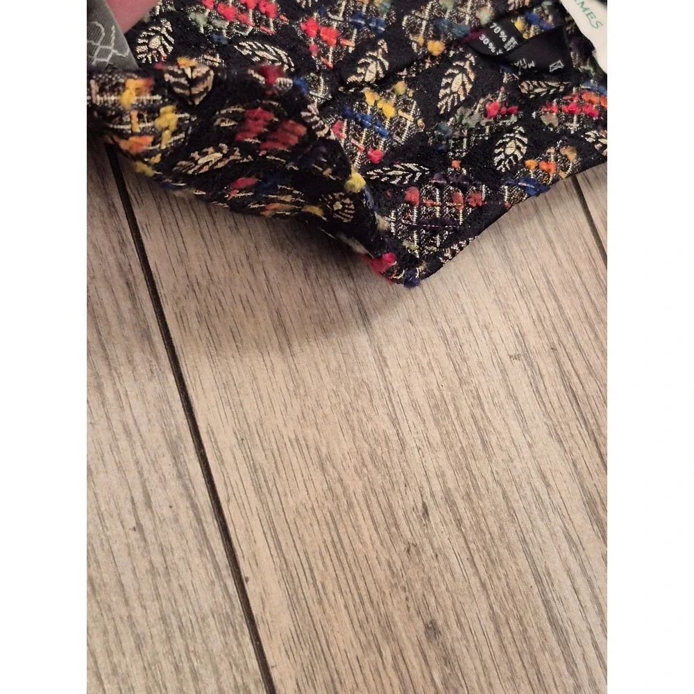 Tino Cosma Tom James Mens Silk Blend Leaf Jacquard Multi Color Tufted Tie Italy